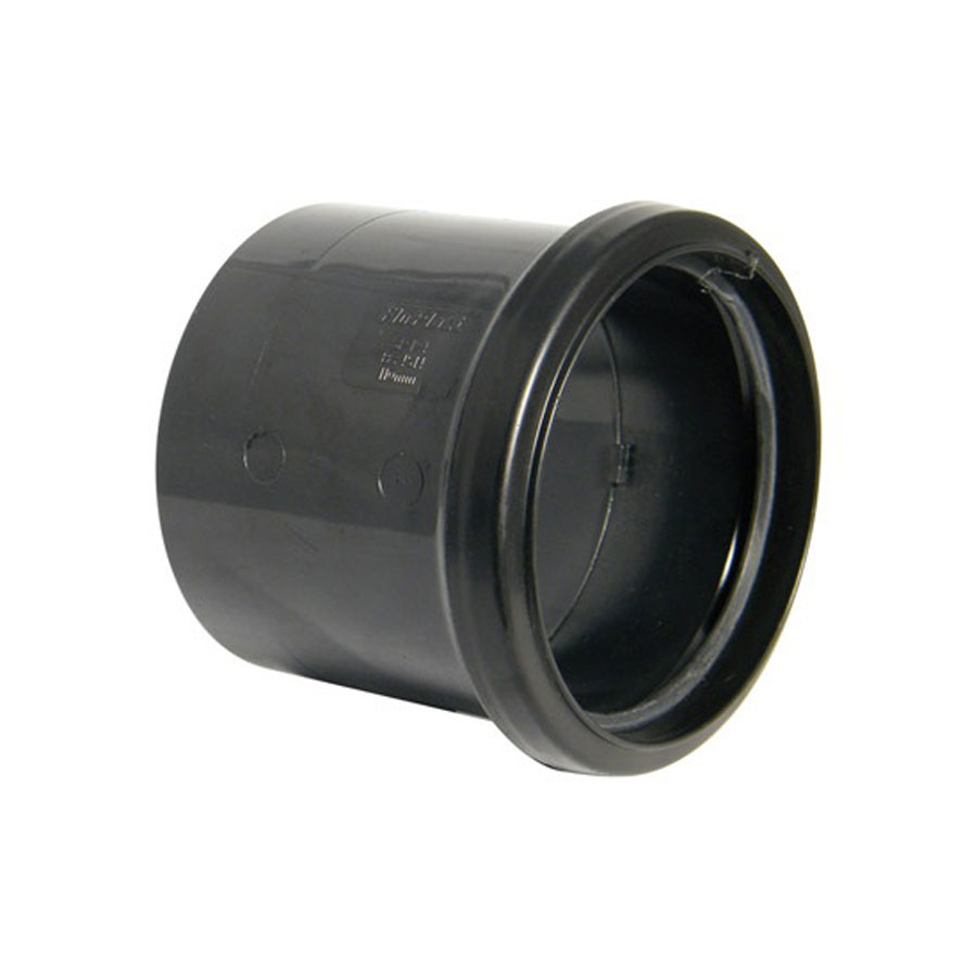 110mm Soil SINGLE Socket Coupler Black