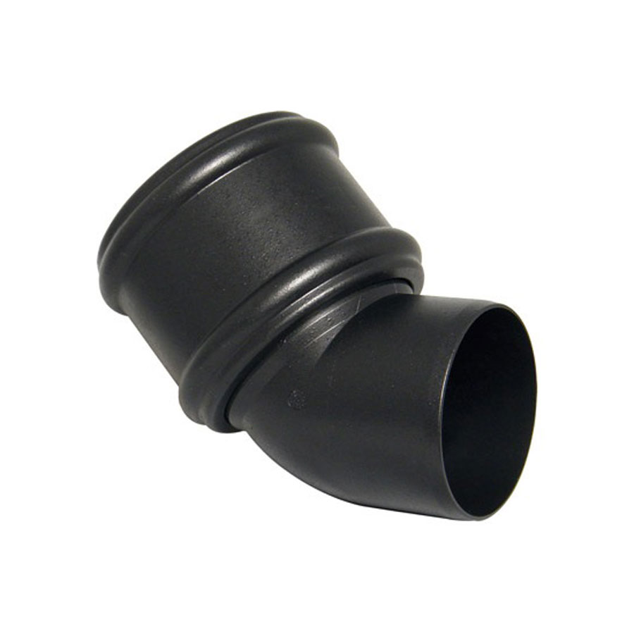 110mm Soil 45' SINGLE Socket Bend Black