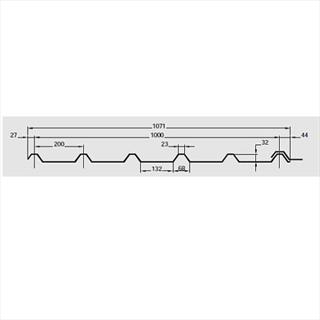 Image displaying plans of roof sheeting profile drawings. MW5 Box Profile.