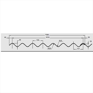 Image displaying plans of roof sheeting profile drawings. Profile 6 fibre cement sheet. 