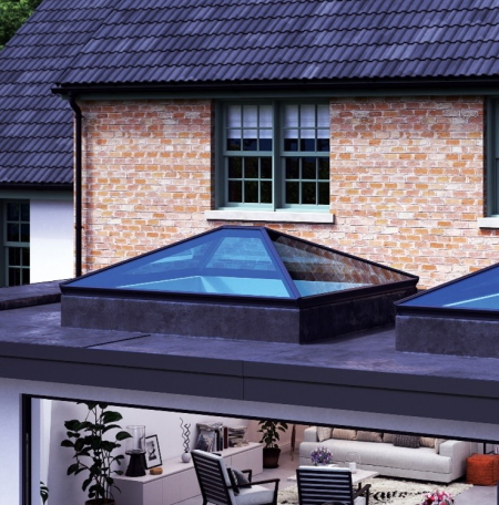 Image example of a roof lantern built onto an extension.