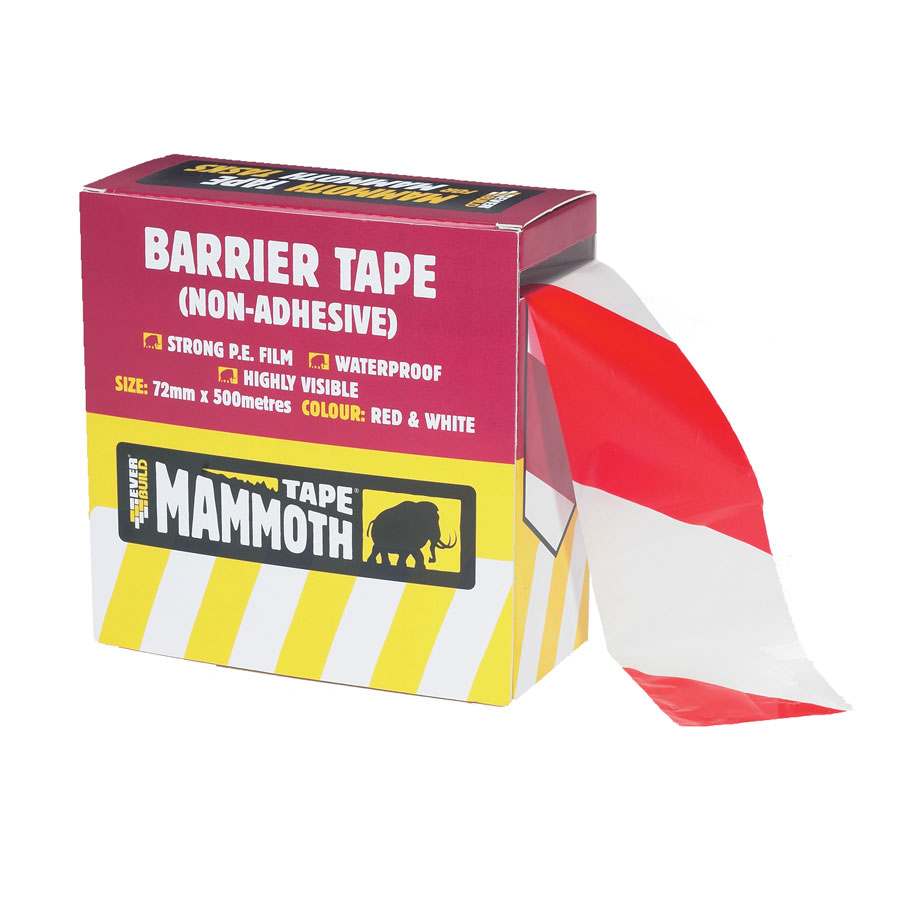 Barrier Tape Rd/We 72mm - 500mtr