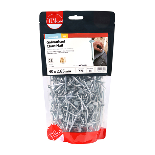40 x 2.65 Clout Nails - Galvanised 1.00 KG