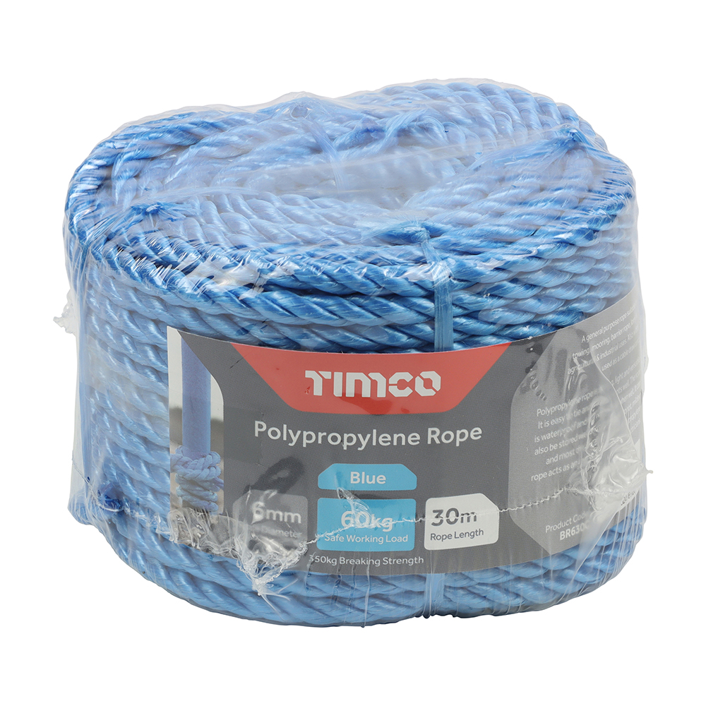 Blue Poly Rope - Coil 6mm x 30m