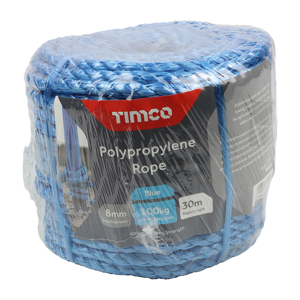 Blue Poly Rope - Coil 8mm x 30m