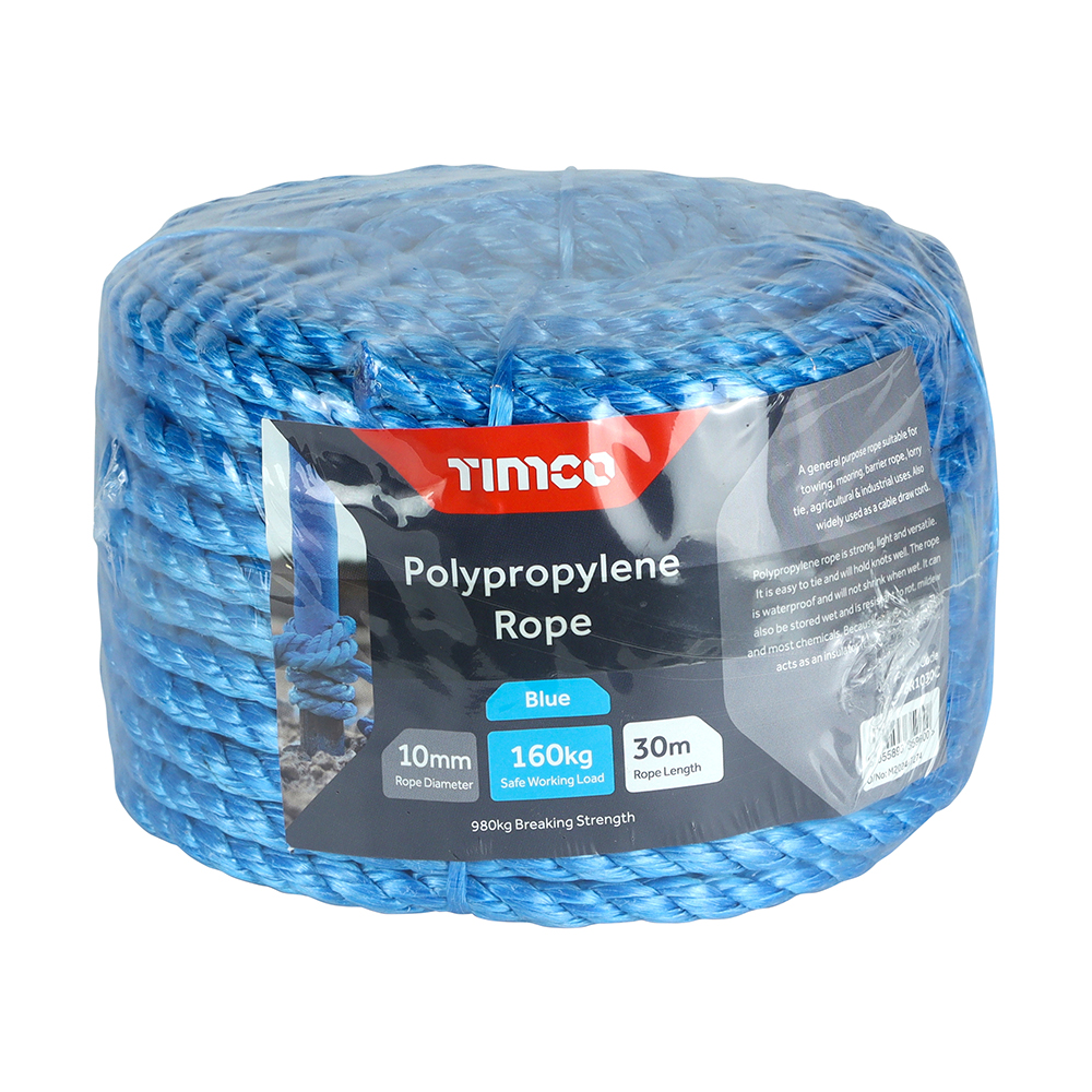 Blue Poly Rope - Coil 10mm x 30m