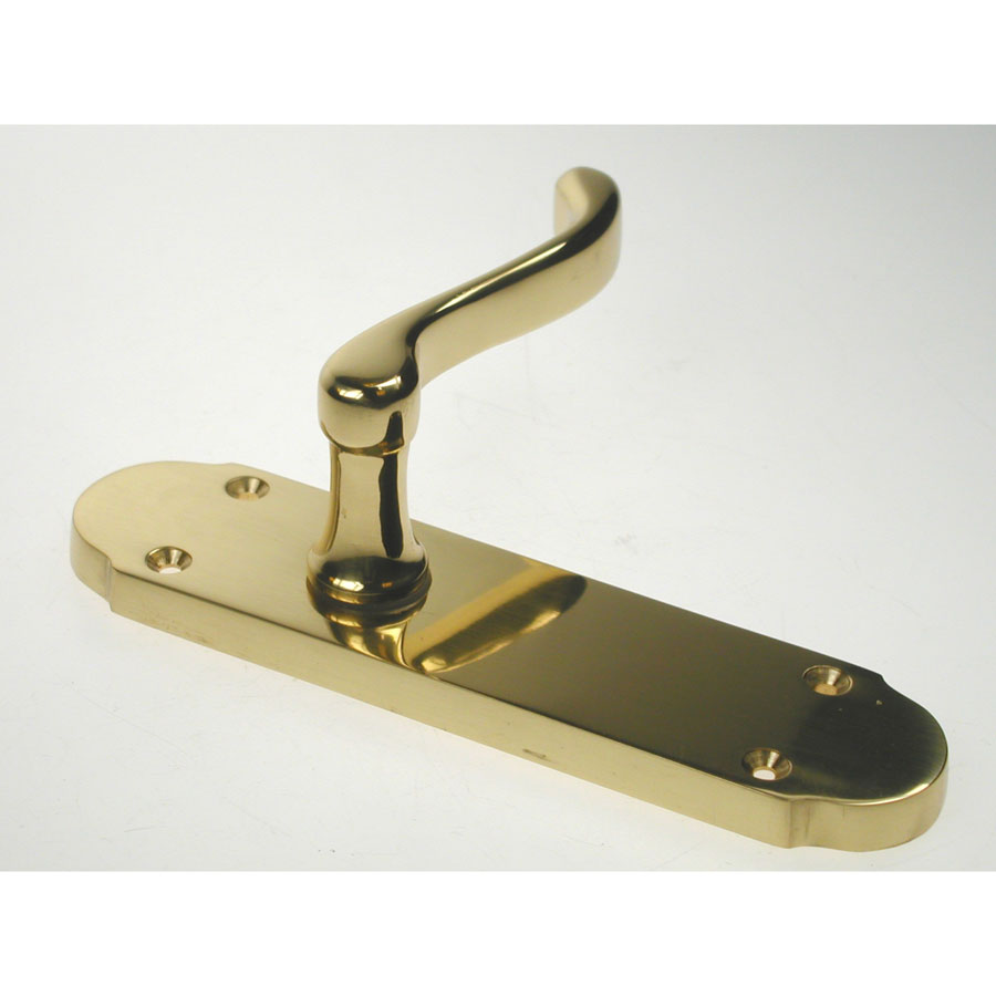 Door Handle Latch, Ely, Satin Polished Chrome  - Pair
