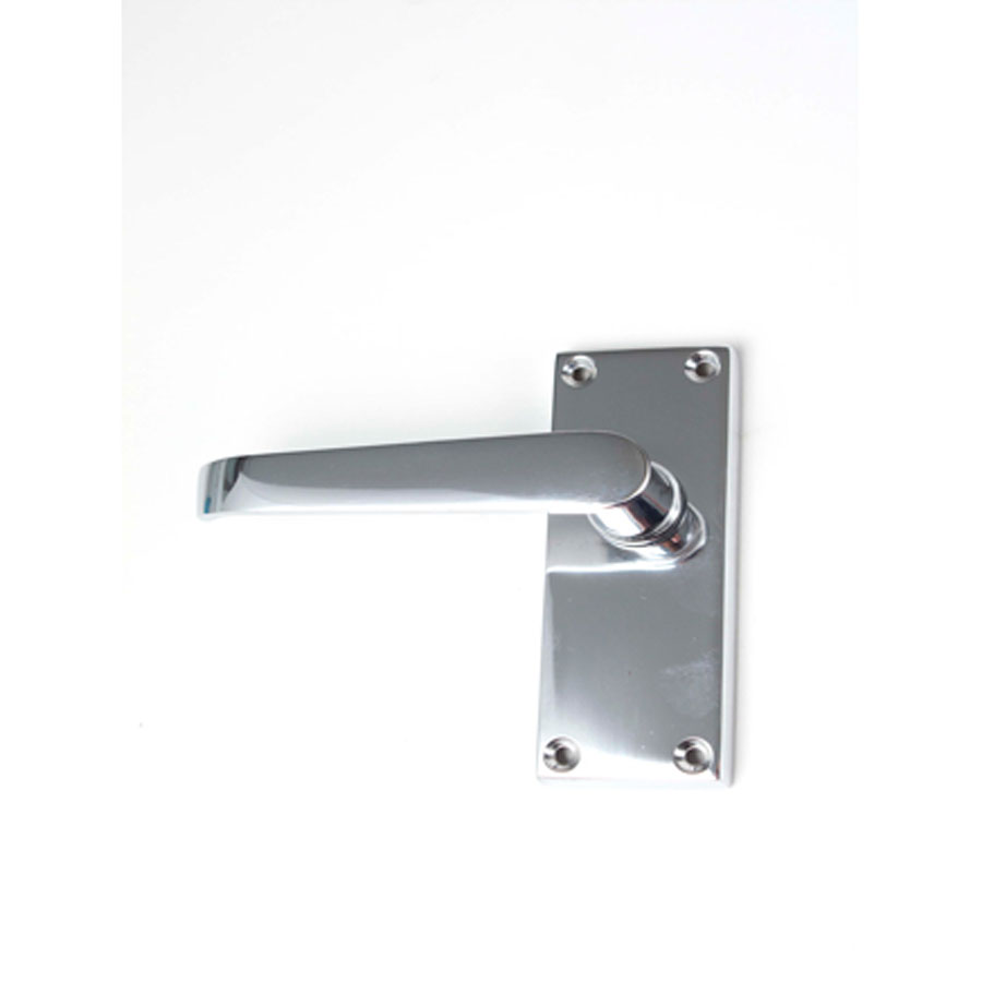 Door Handle Latch, Victorian Chrome Plated - Pair