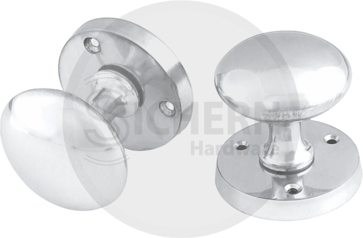 Victorian Sprung Mortice Knob Set 53mm - Chrome Plated