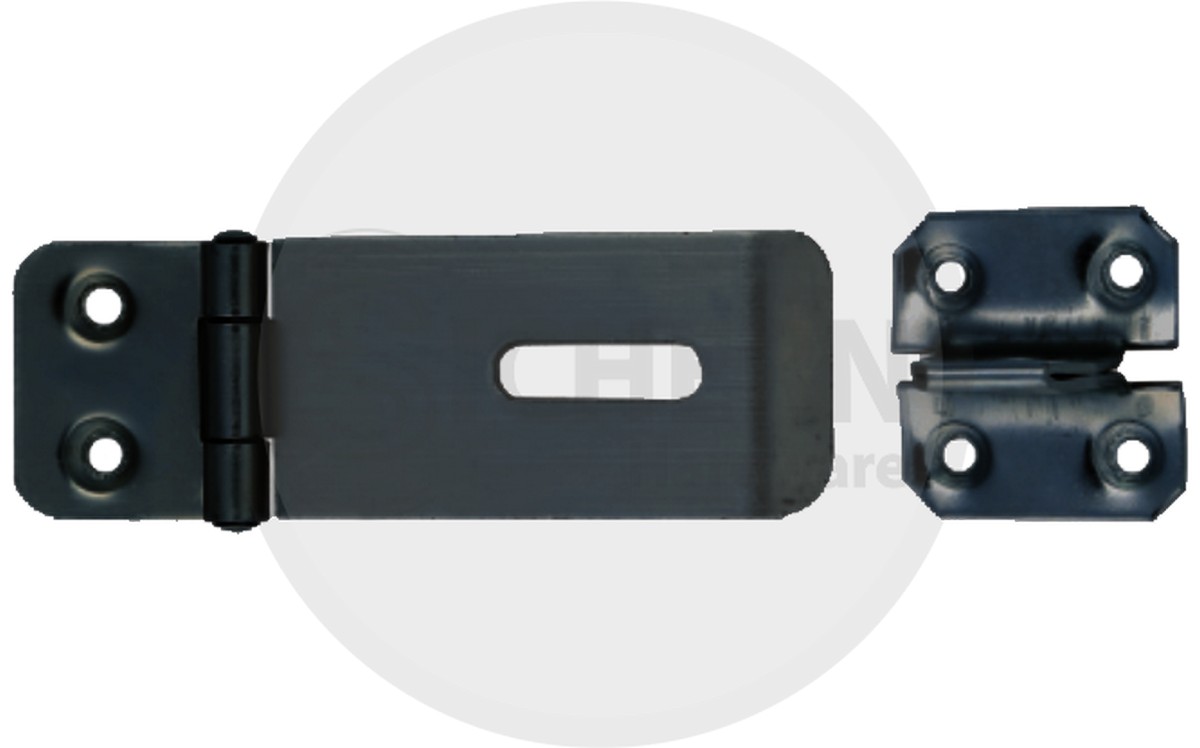 Safety Hasp & Staple - Prepack 114MM - Epoxy Black