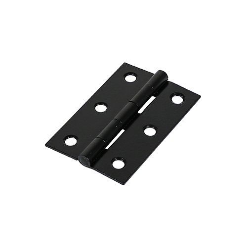 Butt Hinge Fixed Pin - 75 x 50mm Pair - Black