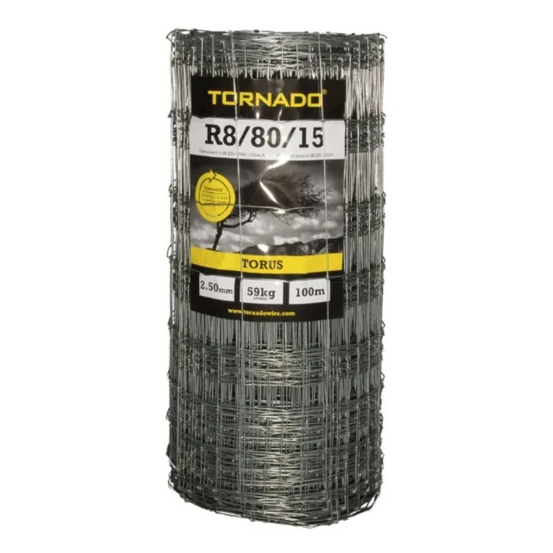 Stock Netting Torus Stiff Stay R8/80/15 High Tensile Livestock 100m - Galvanised