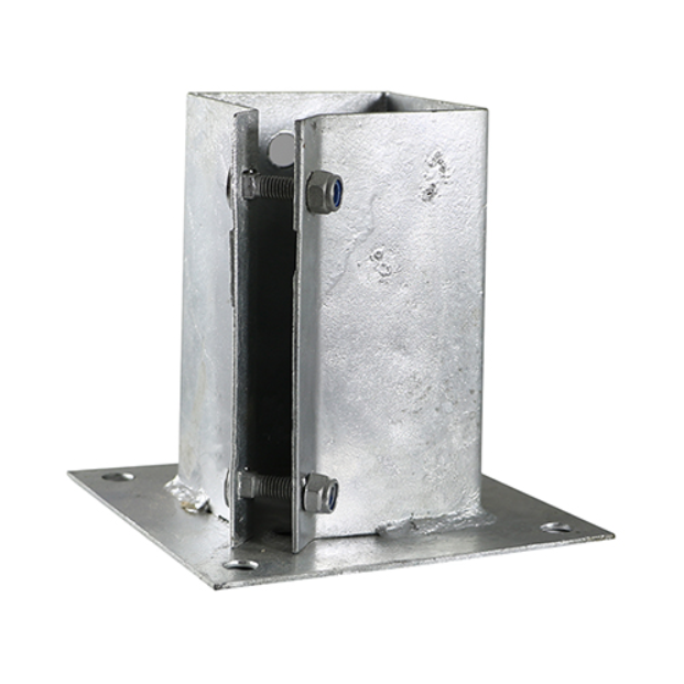 Fence Post Bolt Down Support Shoe 100mm Hot Dipped Galvanised