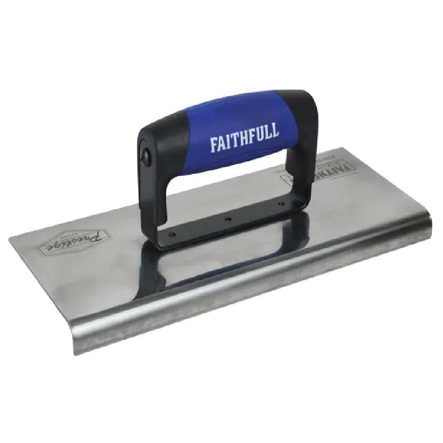 Faithfull Stainless Curved Edging Trowel 10" X 4"