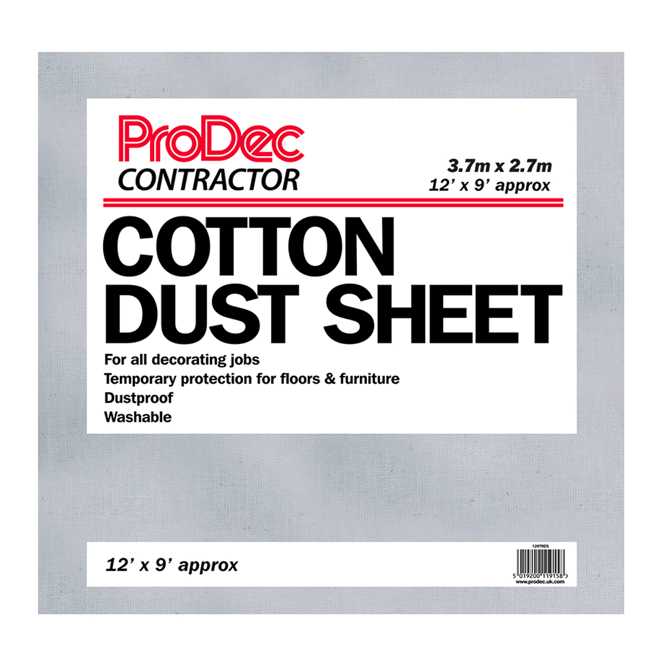 12' X 9' Cotton Twill Dust Sheet