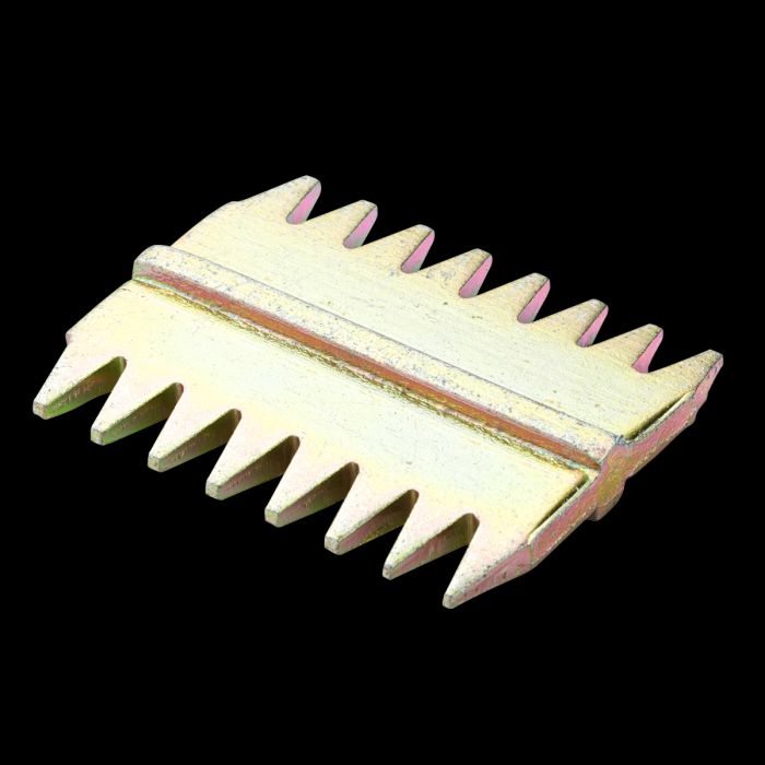 Product image with black backdrop of scutch comb holder.