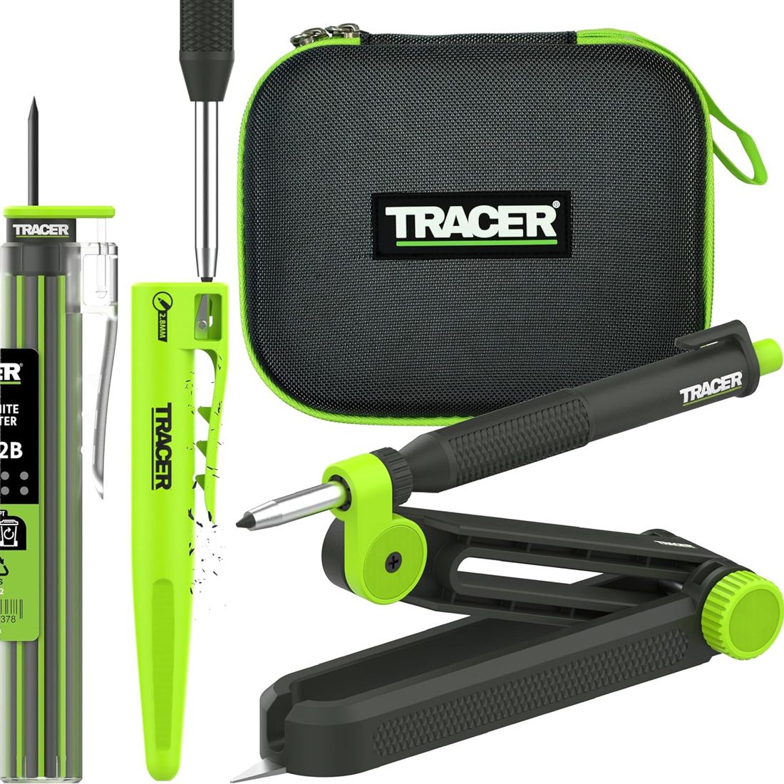 TRACER 2.0 - Truescribe Layout Tool with Storage Case, Deep Hole Pencil &