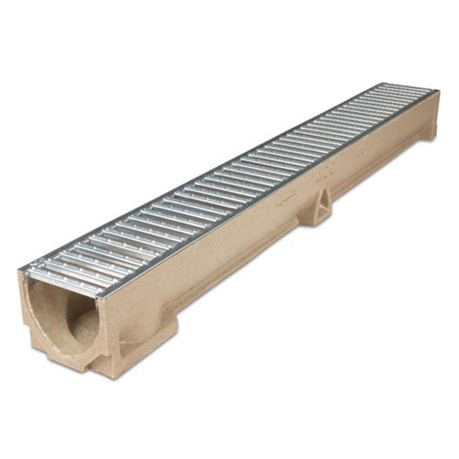 ACO100mm x 1m A15 GalvTop Polymer Concrete Channel Drain