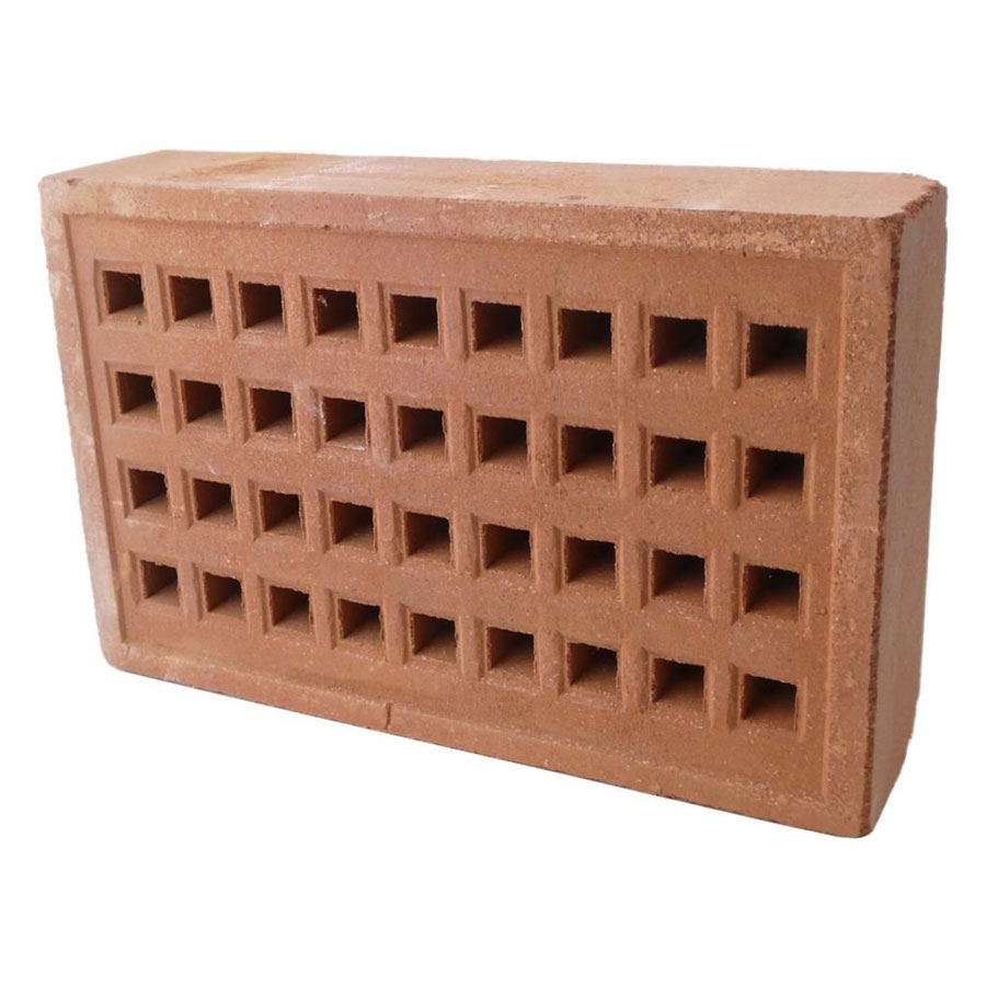 Square Hole Air Brick, Red, 215X140mm