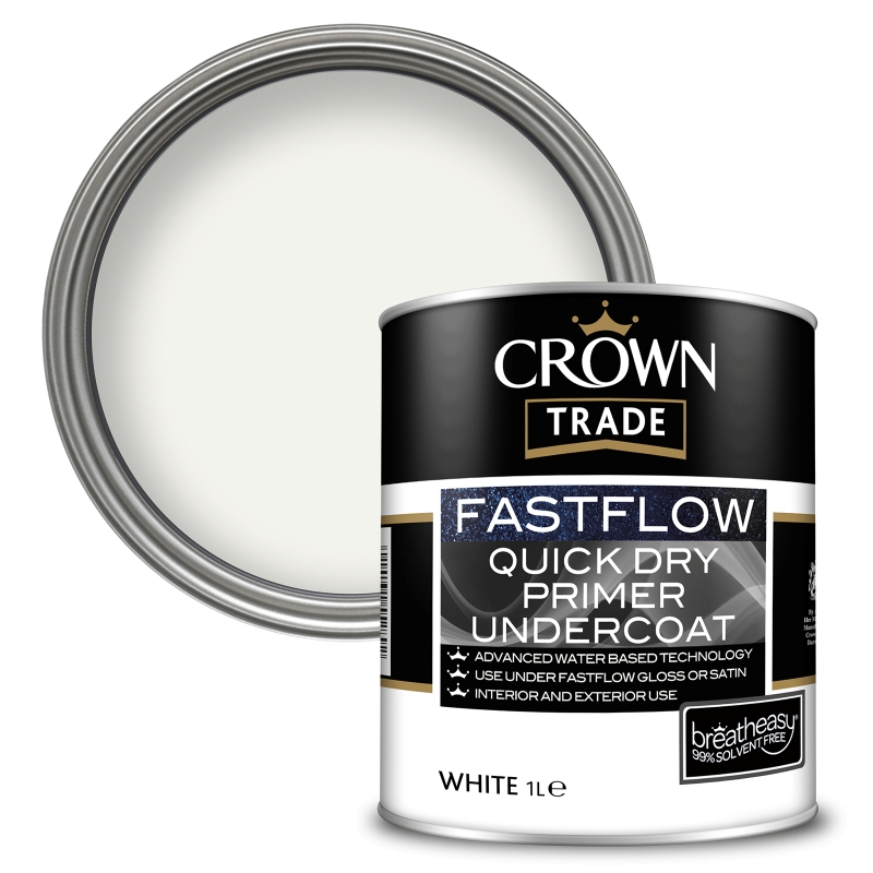 Crown Trade Fastflow Quick Dry Primer / Undercoat White - 1L