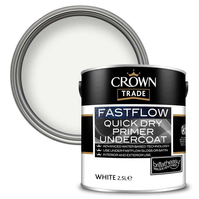 Crown Trade Fastflow Quick Dry Primer / Undercoat White - 2.5L