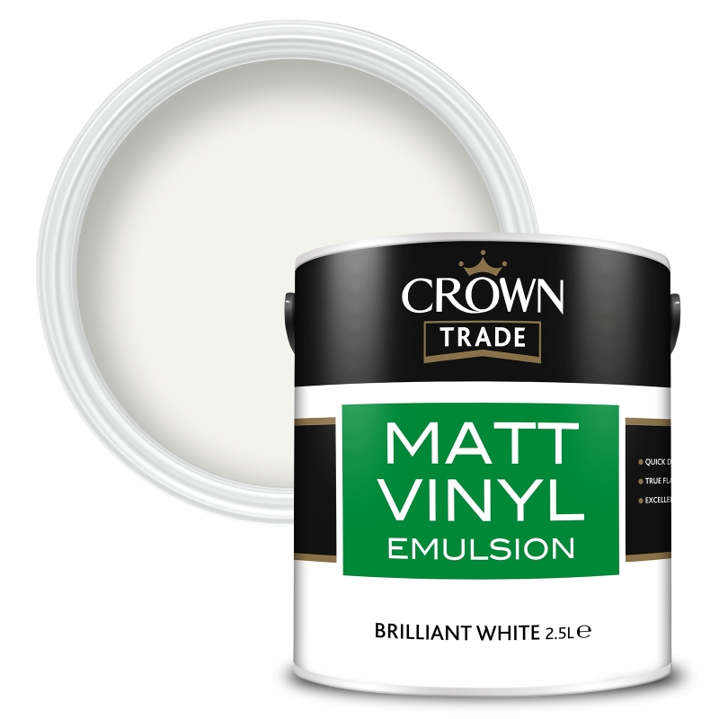 Crown Trade Matt Emulsion Brilliant White - 2.5L