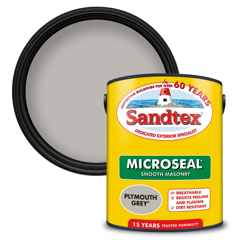 Sandtex Microseal Smooth Masonry Plymouth Grey - 5L