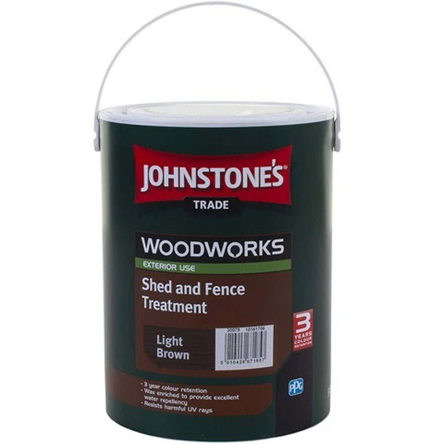 Johnstones Trade Shed & Fence Paint Light Brown 5L