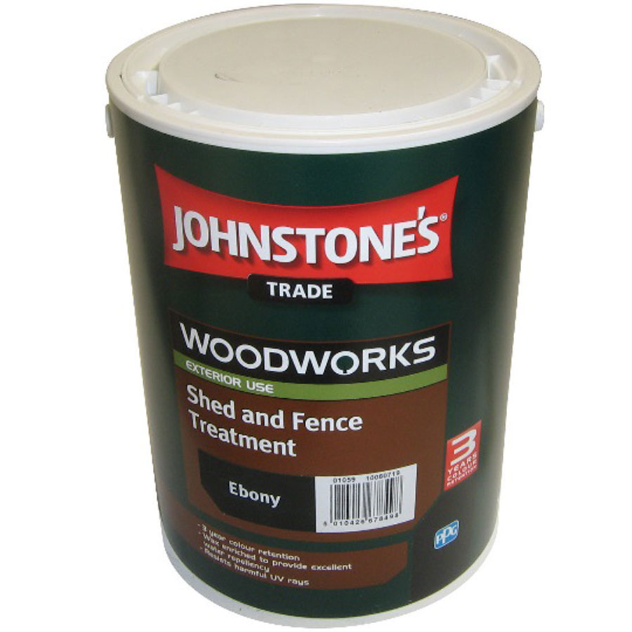 Johnstones Trade Shed & Fence Paint Ebony 5L