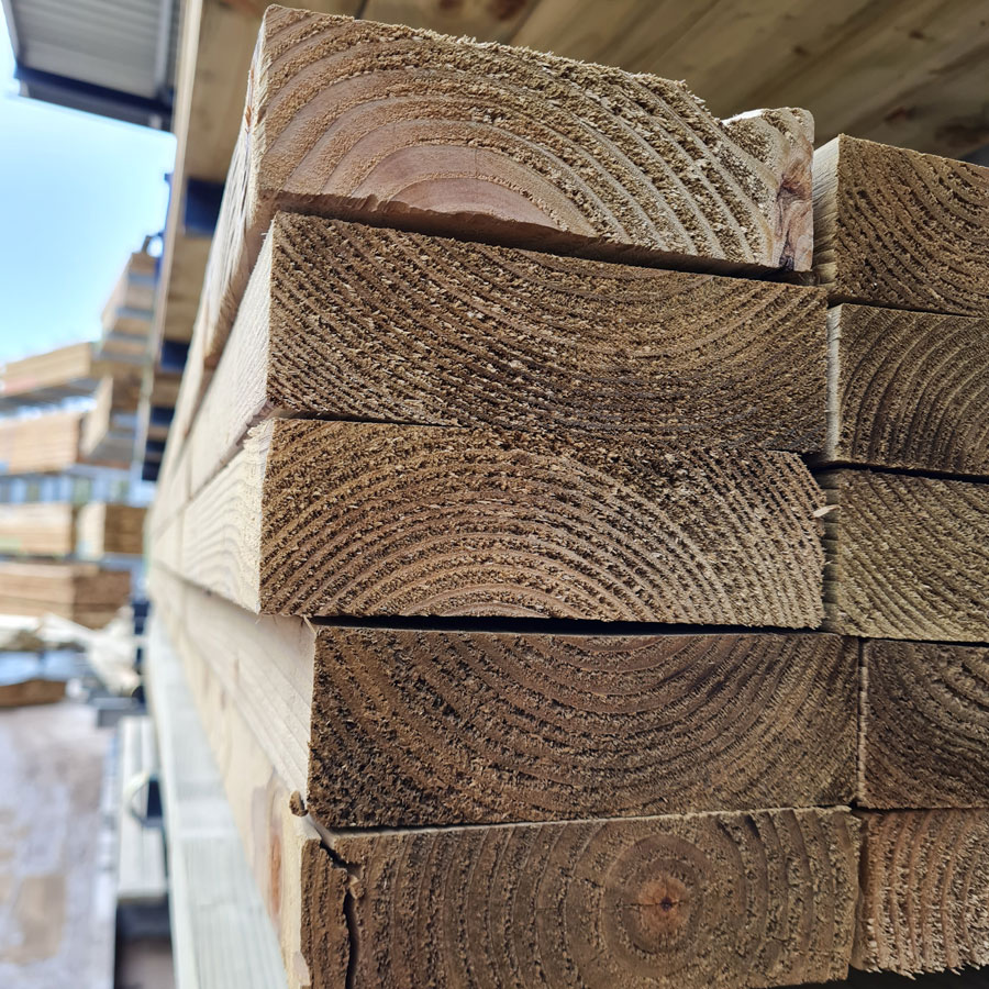 47x100mm Treated Timber (4"x2"), 4.8m - UC3 C16, Kiln Dried & Regularised