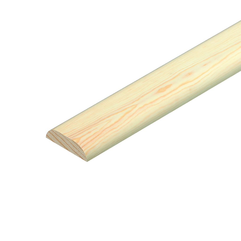 4 x 29 x 2400mm Pine D Shape Pine D Mould 25 x 6mm 2.4M (F) PEFC