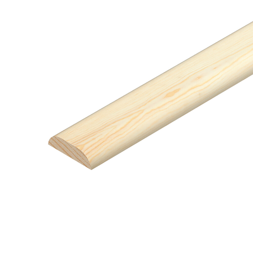 4 x 37 x 2400mm Pine D Shape Pine D Mould 34 x 6 mm 2.4M PEFC