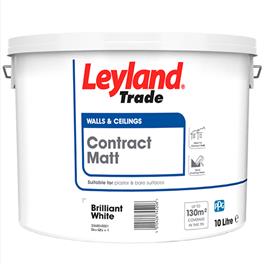 Picture of 10 litre tub of paint manufactured by Leyland Trade. 