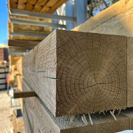 100x100mm Treated Timber (4"x4"), 4.2m - UC2 C24, Kiln Dried & Regularised
