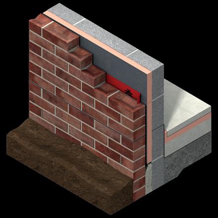 3D representation of Kingspan Kooltherm board. Cavity wall insulation.