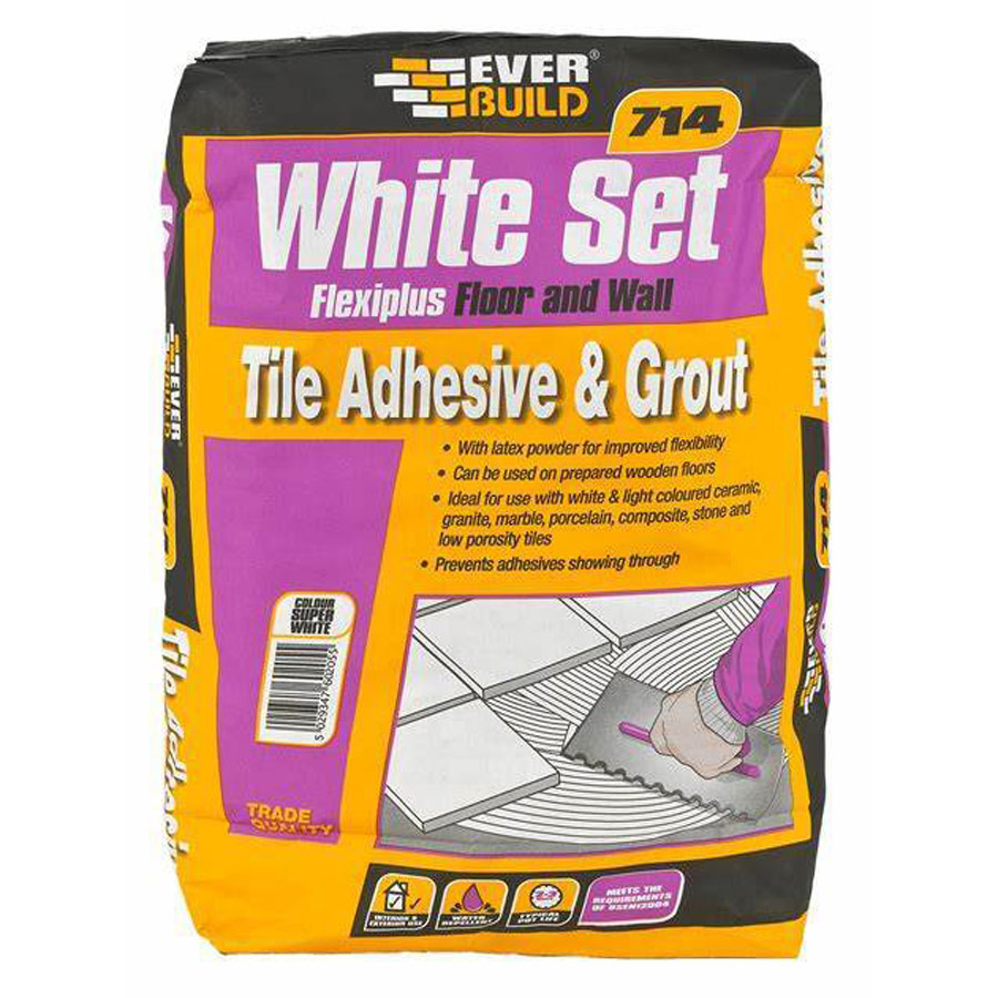 White Set Flexiplus Tile Adhesive - 20kg