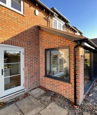 Traditional red brick extension after completing a successful brick match with FORT Builders' Merchant.