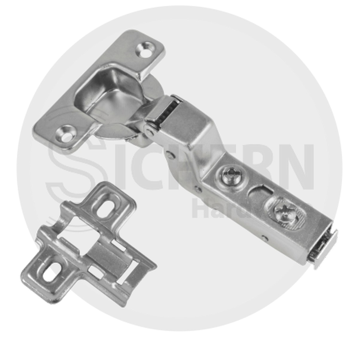 Flush Fit Sprung Cabinet Hinge Soft Close 35MM - Nickel Plated