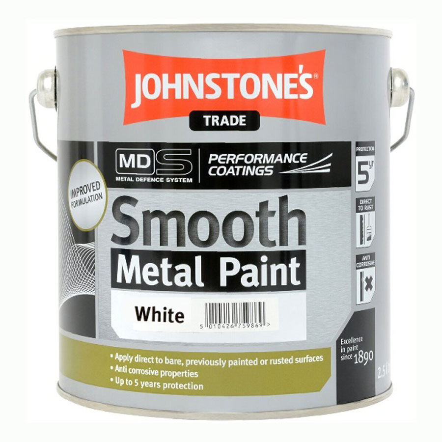 Johnstones Trade Smooth Metal Paint White 0.8L